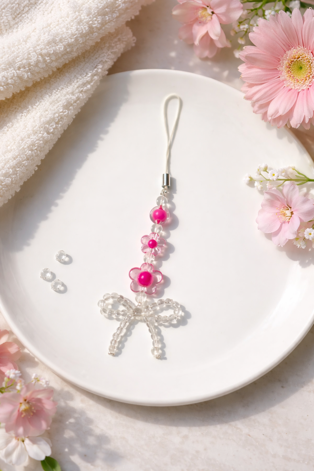 Pink Floral Charm