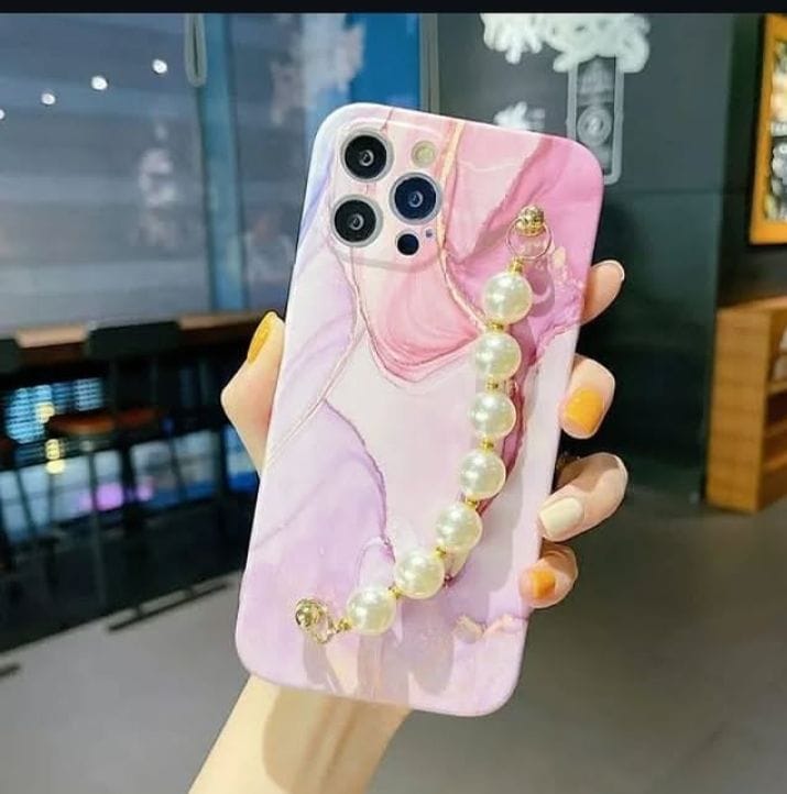 Pink Marble Chain Phone Case